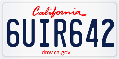 CA license plate 6UIR642