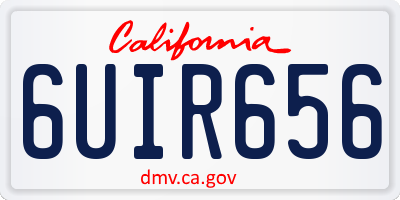 CA license plate 6UIR656