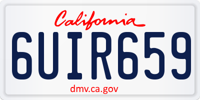 CA license plate 6UIR659
