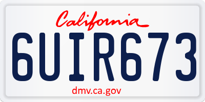 CA license plate 6UIR673