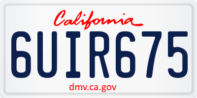 CA license plate 6UIR675