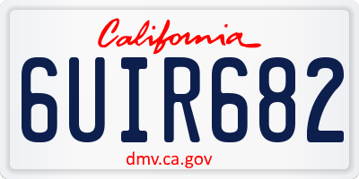 CA license plate 6UIR682