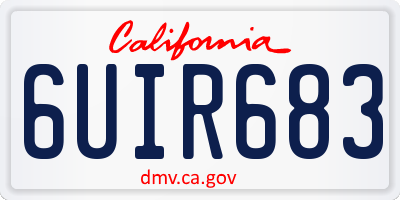 CA license plate 6UIR683
