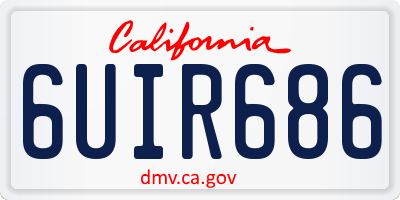 CA license plate 6UIR686