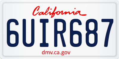 CA license plate 6UIR687