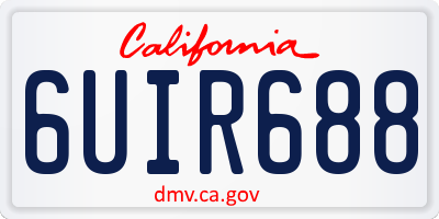 CA license plate 6UIR688