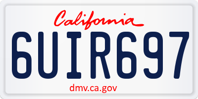 CA license plate 6UIR697