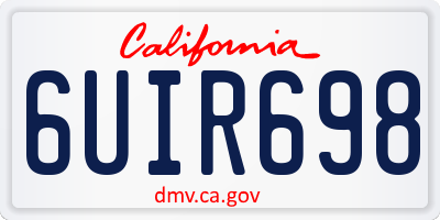 CA license plate 6UIR698