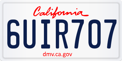 CA license plate 6UIR707