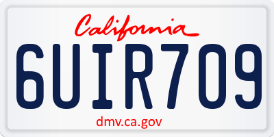 CA license plate 6UIR709