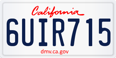 CA license plate 6UIR715