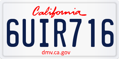 CA license plate 6UIR716