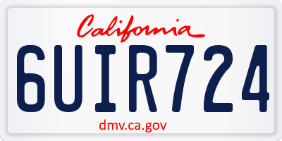 CA license plate 6UIR724