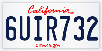 CA license plate 6UIR732