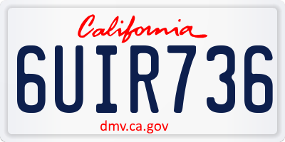 CA license plate 6UIR736