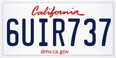 CA license plate 6UIR737
