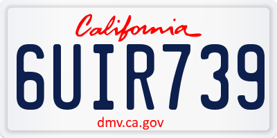 CA license plate 6UIR739