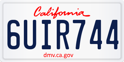 CA license plate 6UIR744