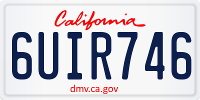 CA license plate 6UIR746