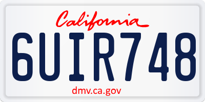 CA license plate 6UIR748