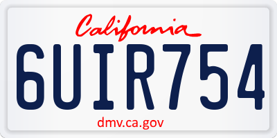CA license plate 6UIR754