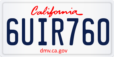 CA license plate 6UIR760