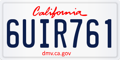 CA license plate 6UIR761