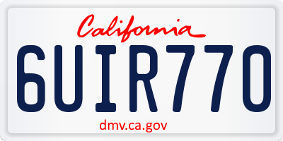 CA license plate 6UIR770