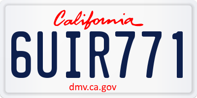 CA license plate 6UIR771