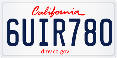 CA license plate 6UIR780