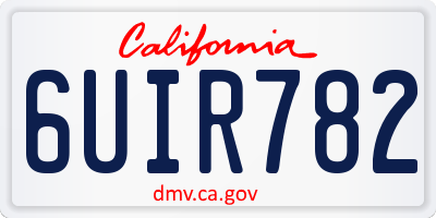 CA license plate 6UIR782