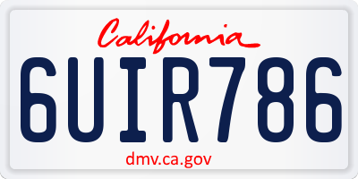 CA license plate 6UIR786