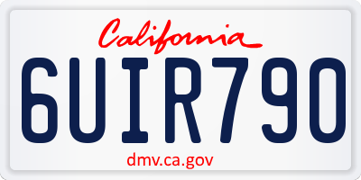 CA license plate 6UIR790