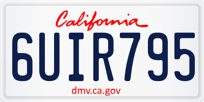 CA license plate 6UIR795