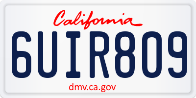 CA license plate 6UIR809