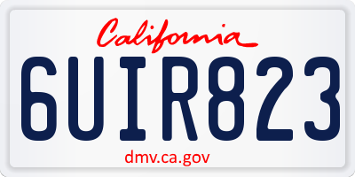 CA license plate 6UIR823