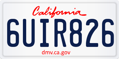 CA license plate 6UIR826