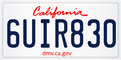 CA license plate 6UIR830