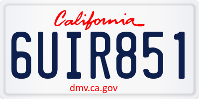 CA license plate 6UIR851