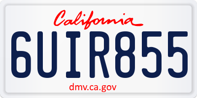CA license plate 6UIR855