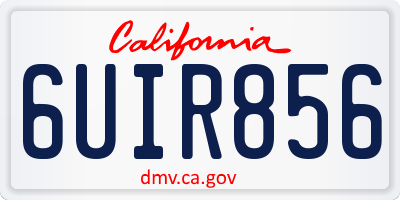 CA license plate 6UIR856