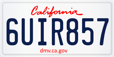 CA license plate 6UIR857