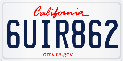 CA license plate 6UIR862