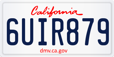 CA license plate 6UIR879