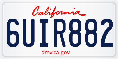 CA license plate 6UIR882