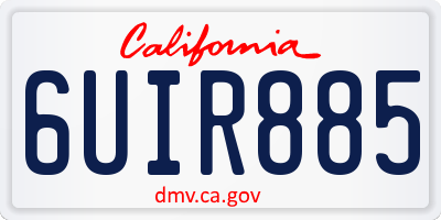 CA license plate 6UIR885