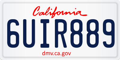 CA license plate 6UIR889