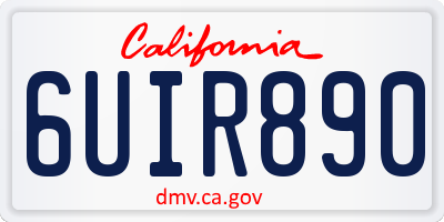 CA license plate 6UIR890