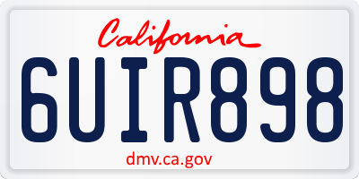 CA license plate 6UIR898