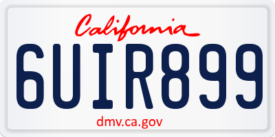 CA license plate 6UIR899